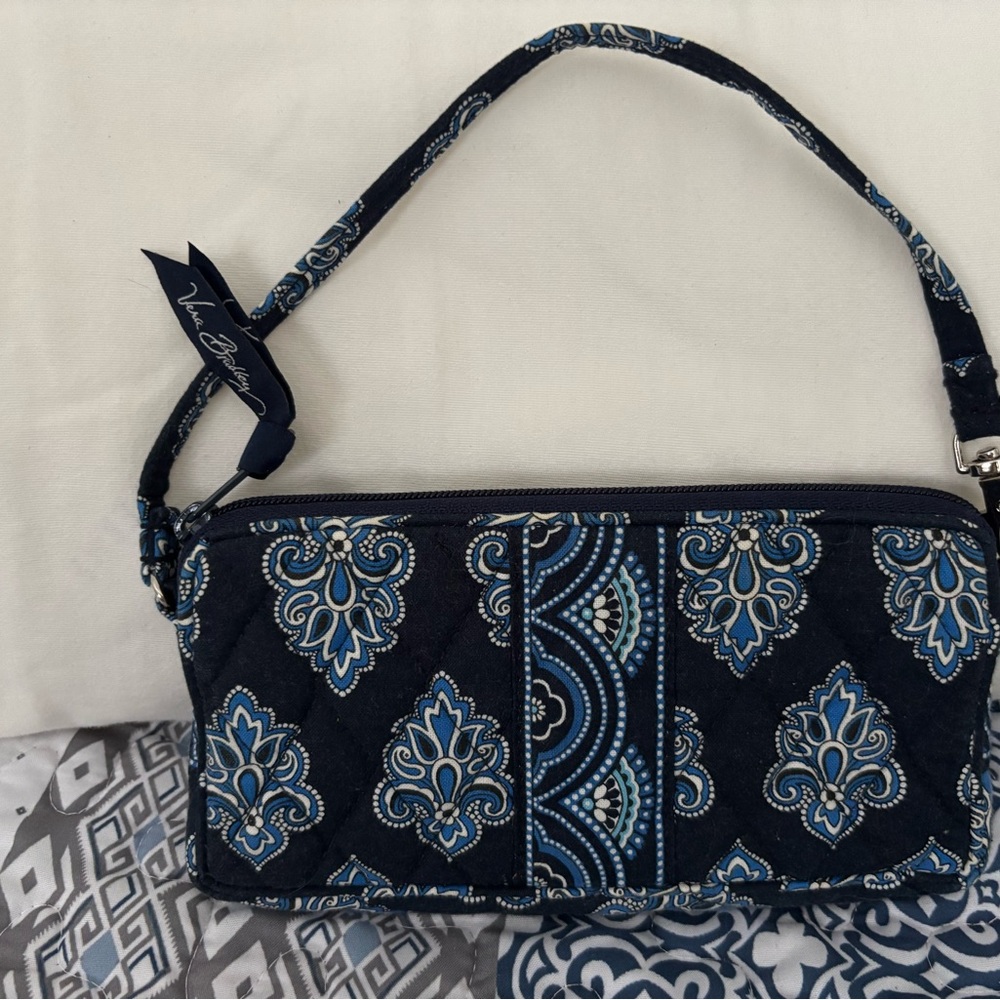 Vera Bradley Blue Quilted Wristlet Clutch